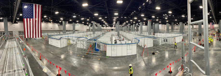 Miami Convention Center COVID-19 Care Facility construction