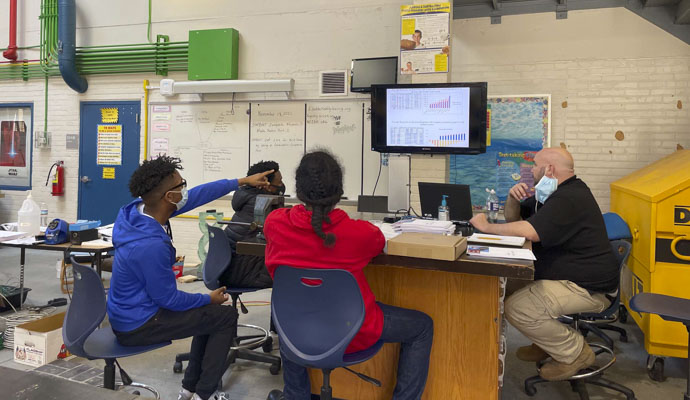 Students in a D.C. Construction Trades Foundation classroom